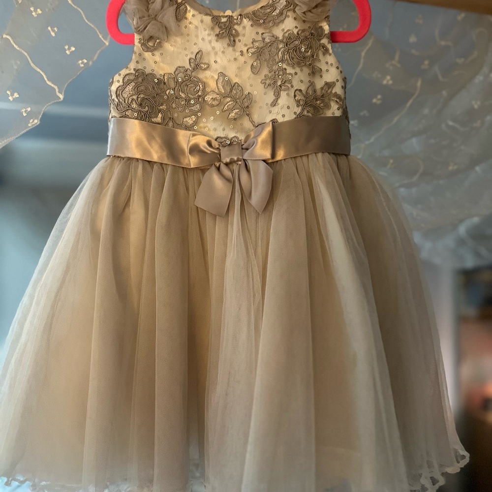 Elegant Kids Dress with Floral Embroidery